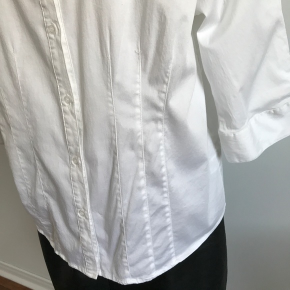 Studio Femme - White Button Up Adjusted  Blouse / Top - Picture 2 of 7